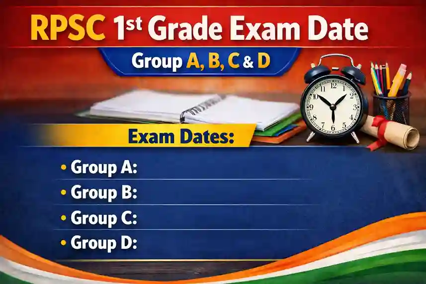 RPSC 1st Grade Exam Date 2026 Released – Group A, B, C & D Schedule (May-June)