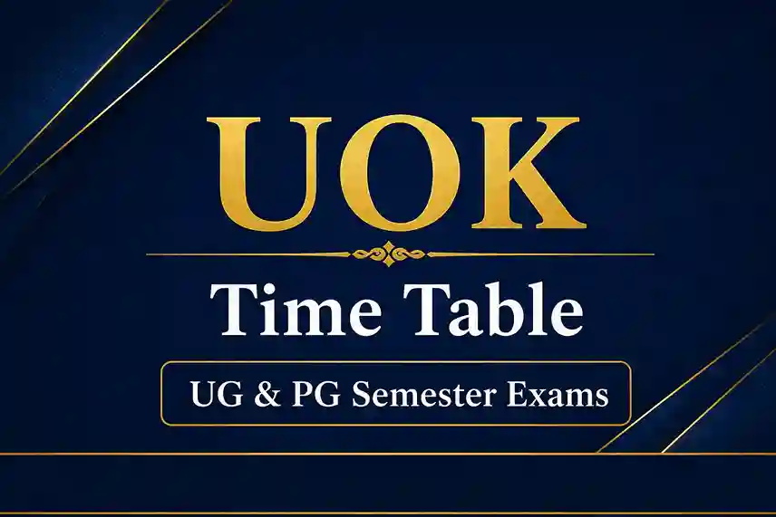 UOK Time Table 2026